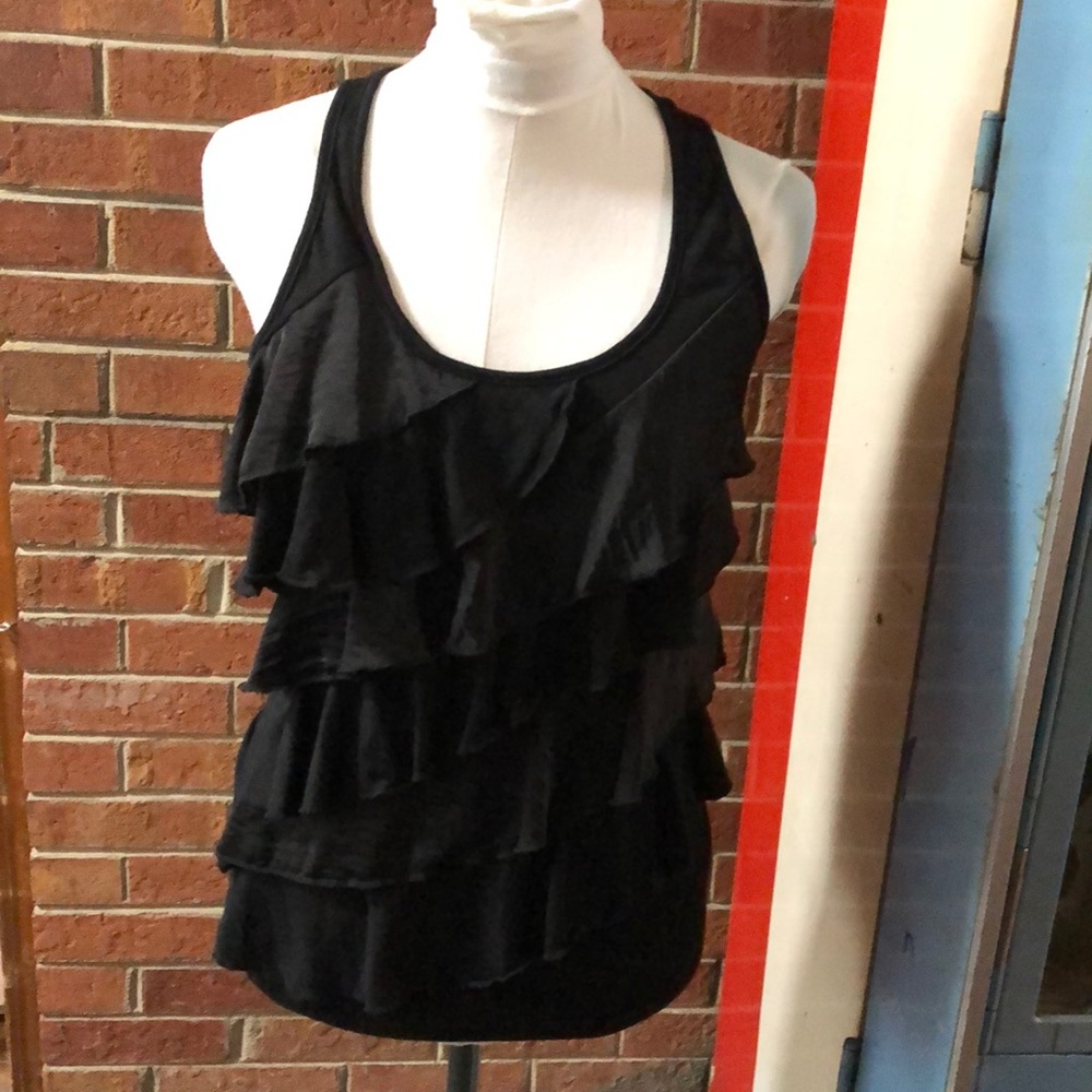 Eyelash brand tiered ruffle tank top black size M